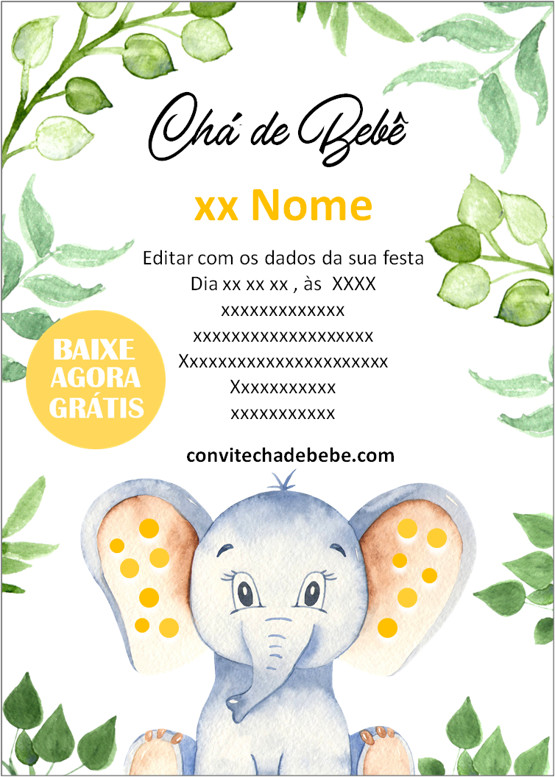 ▷ Convite de Chá De Bebê  Modelos incríveis Editáveis grátis