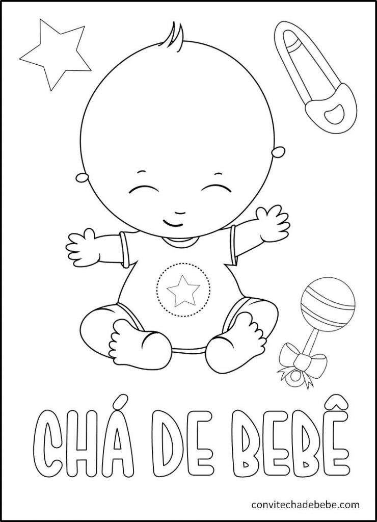 desenhos para colorir de cha de bebe