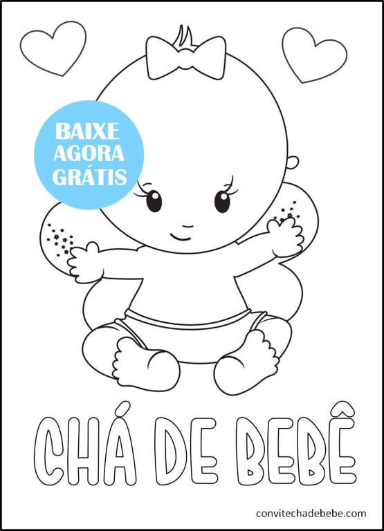 desenhos chá de bebê colorir grátis