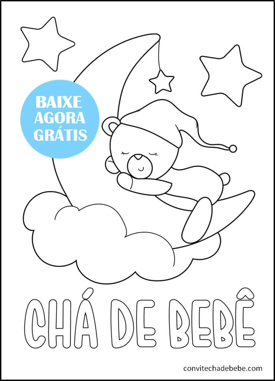 imagens chá de bebê para pintar