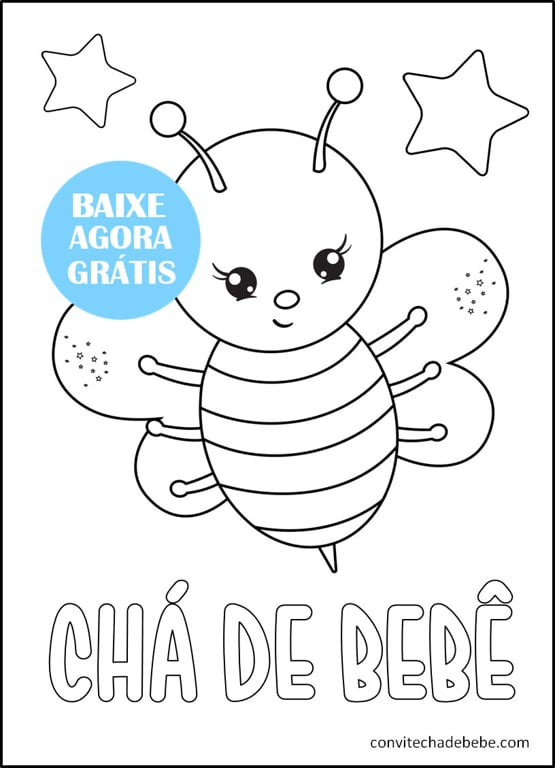 desenhos chá de bebê para colorir