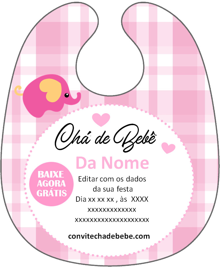 convite chá de bebê babador jpg