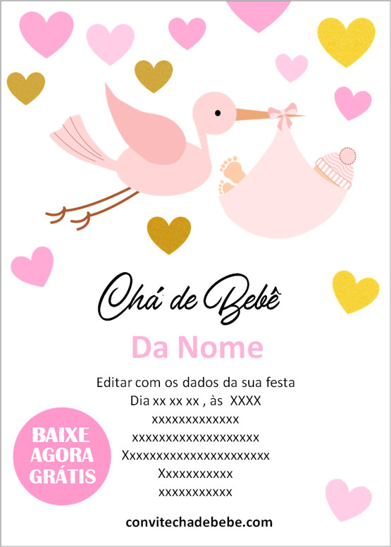 convite chá de bebê para whatsapp grátis