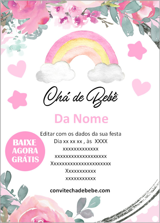 convite chá de bebê convite virtual