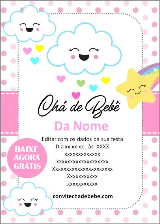 convite chá de bebê chuva de amor pdf