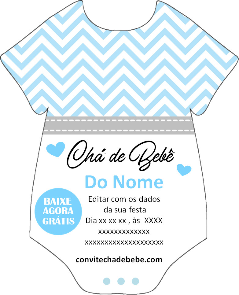 convite chá de bebê fralda pdf